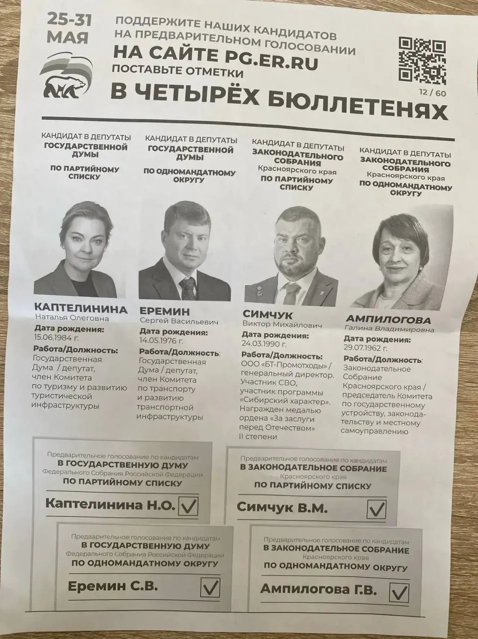 Администрации и работодатели в разных субъектах, по сообщениям, рассылают требования участвовать в праймериз «ЕР», продвигая конкретных кандидатов; случаи фиксируют в Красноярском крае, Новосибирской области, Нижнем Новгороде, Камчатке и Владивостоке.