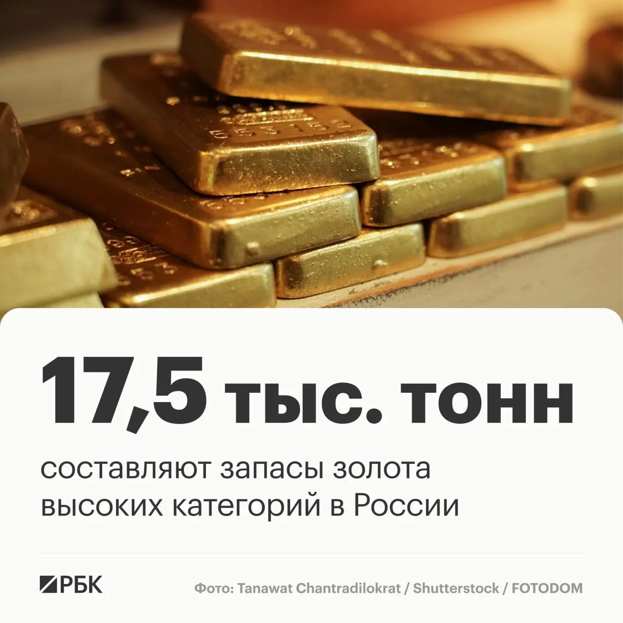 У России около 17,5 тыс. тонн золота высокого качества, что обеспечивает лидерство в отрасли примерно на 30 лет при текущей добыче.